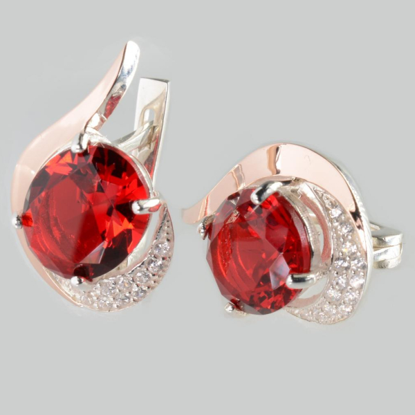 Серебряные серьги с золотыми пластинами