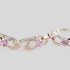 Срібний набір з золотими пластинами