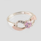 Срібна каблучка з золотими вставками