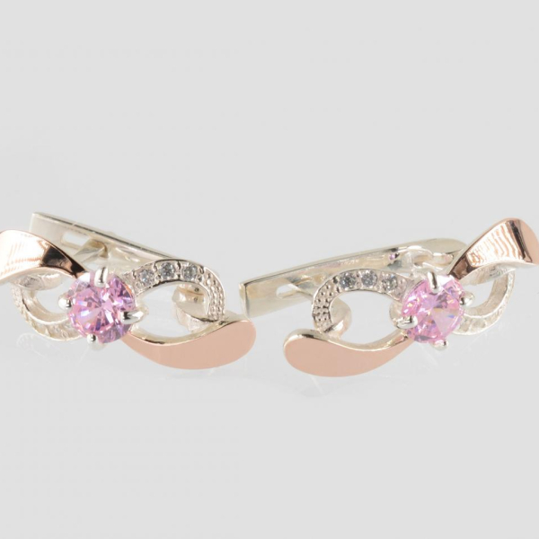 Серебряные серьги с золотыми пластинами