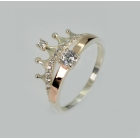 Срібна каблучка з золотими вставками