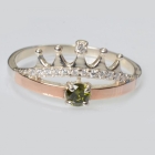 Срібна каблучка з золотими вставками