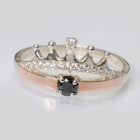 Срібна каблучка з золотими вставками