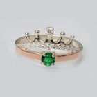 Срібна каблучка з золотими вставками