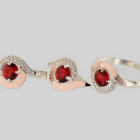 Серебряный набор с золотыми пластинами