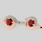 Срібні сережки з золотими пластинами