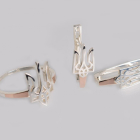 Серебряный набор с золотыми пластинами