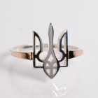 Срібне кільце з золотими пластинами в виді Герба