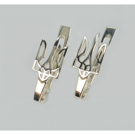 Серебряные серьги с золотыми пластинами