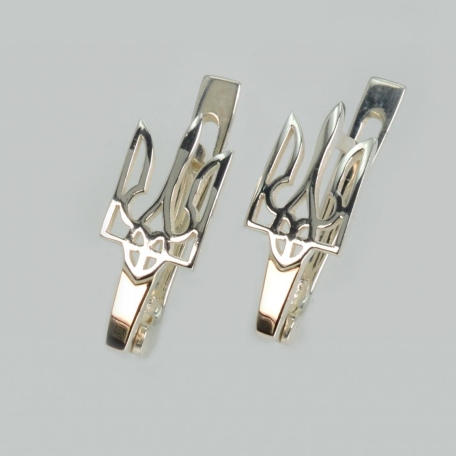 Срібні сережки з золотими пластинами