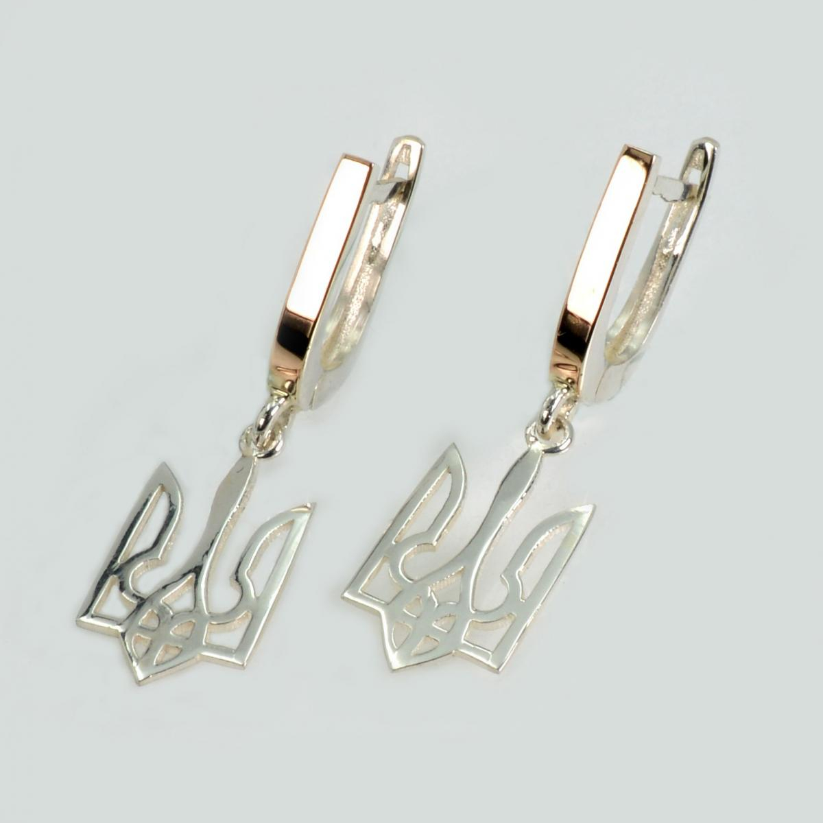 Срібні сережки герб України