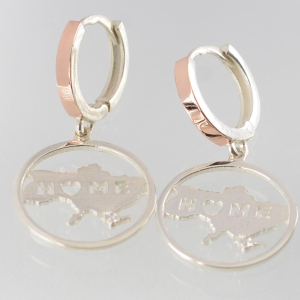 Серебряные серьги с картой Украины