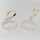 Срібні сережки з мапою України