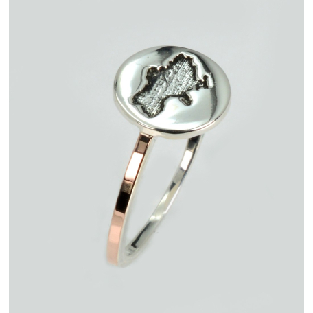 Серебрянок кольцо с картой Украины