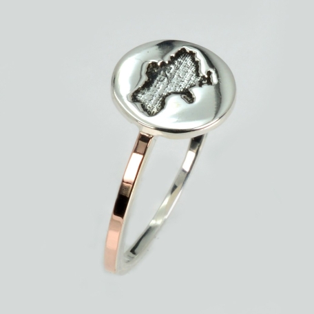 Срібне кільце з мапою України