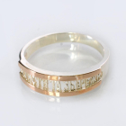 Срібна каблучка з золотими пластинами