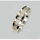 Срібна каблучка з золотими пластинами