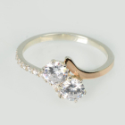 Срібна каблучка з золотими вставками