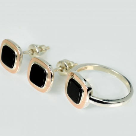 Срібний набір з оніксом