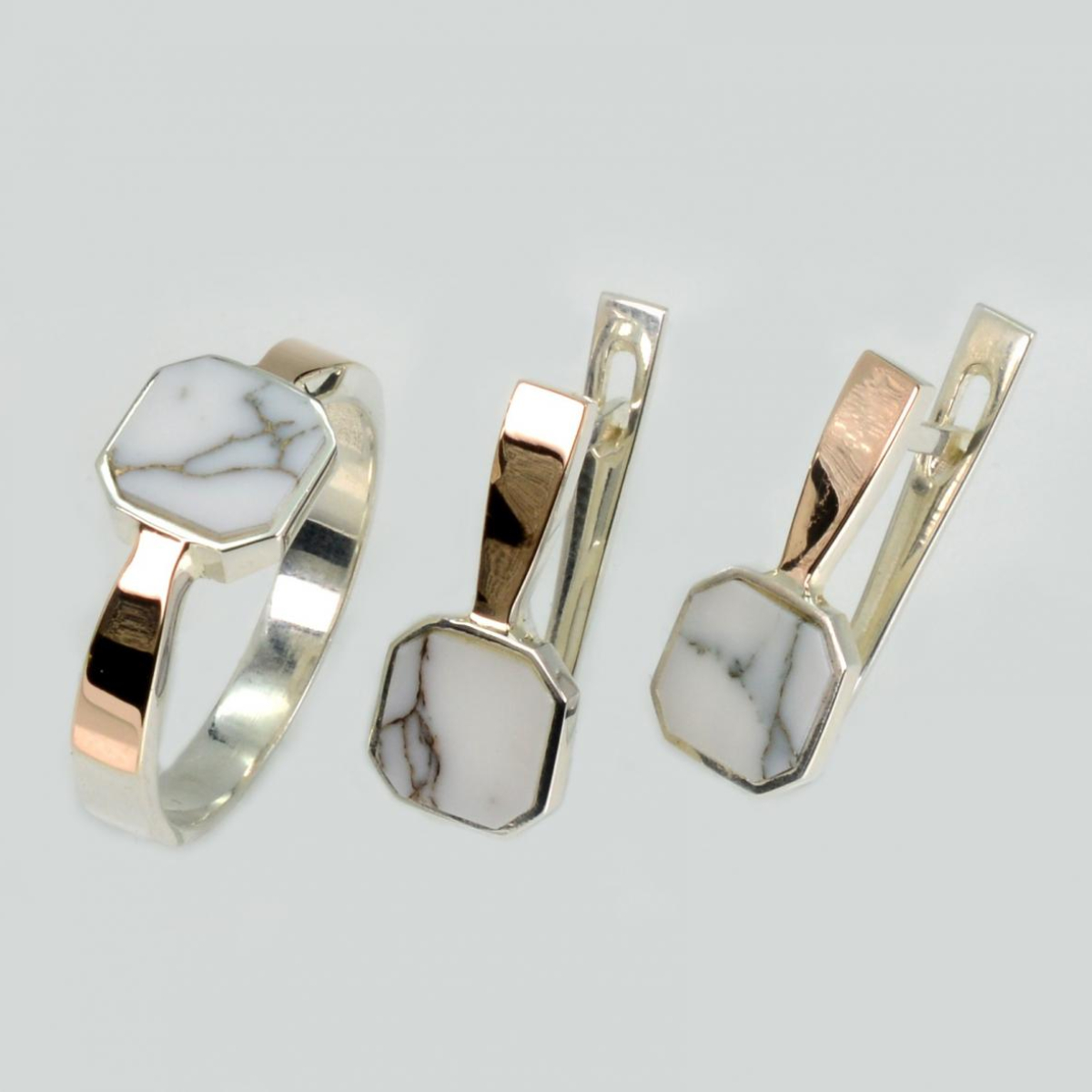 Серебряный набор с агатом