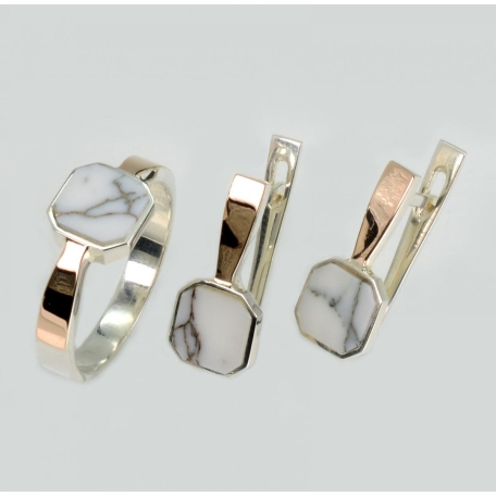 Серебряный набор с агатом