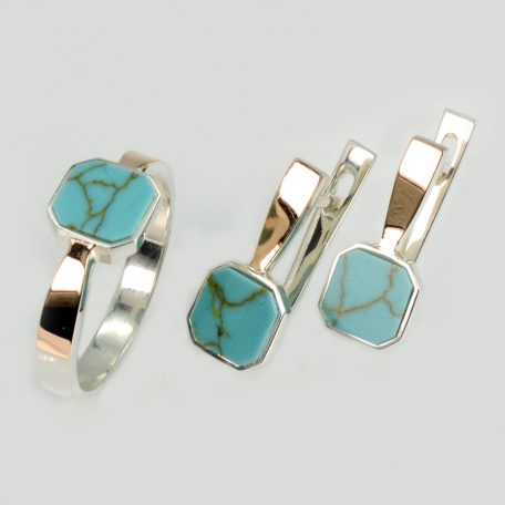 Серебряный набор с бирюзой