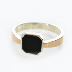 Каблучка зі срібла з золотими пластинами