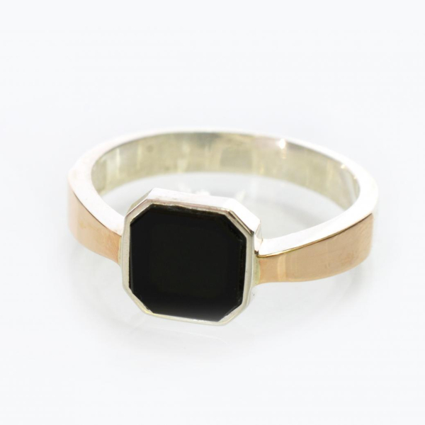 Каблучка зі срібла з золотими пластинами