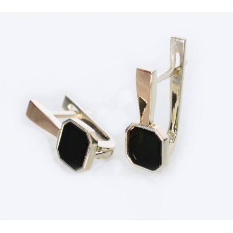 Серьги из серебра с золотыми пластинами