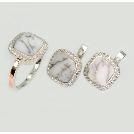 Серебряный набор с агатом