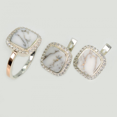 Серебряный набор с агатом