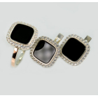 Срібний комплект з оніксом і фіанітами