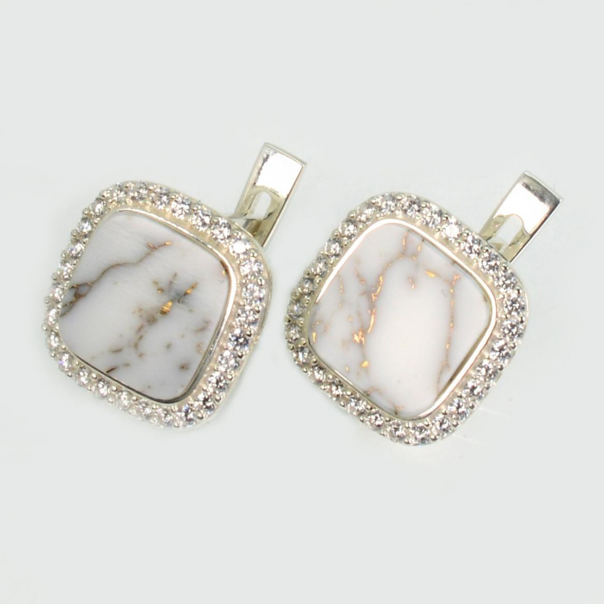 Срібні сережки з агатом