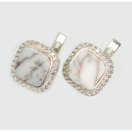 Серебряные серьги с агатом