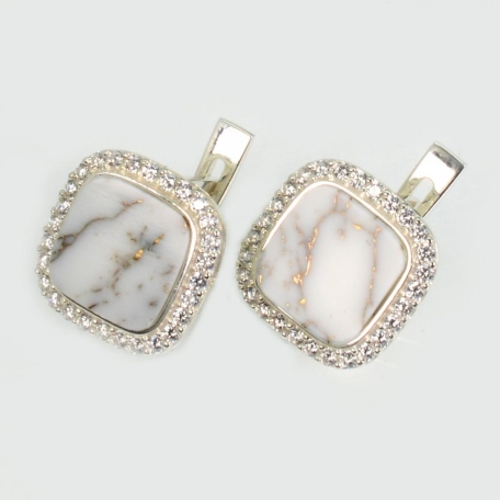 Срібні сережки з агатом