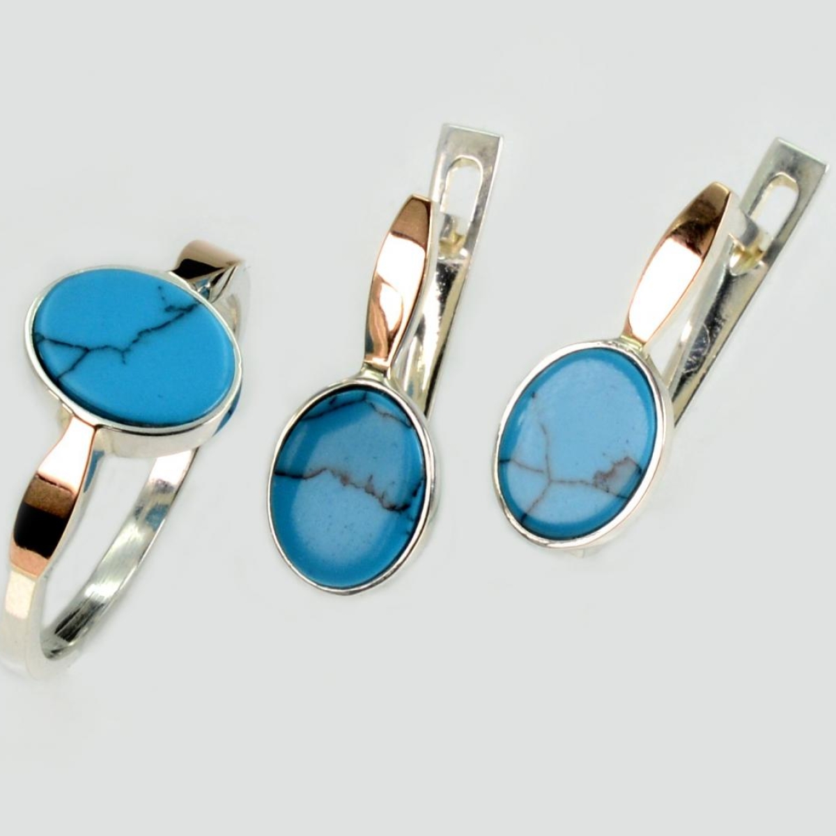 Серебряный набор с бирюзой