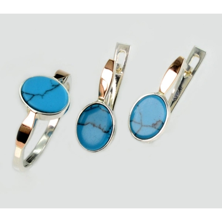 Серебряный набор с бирюзой