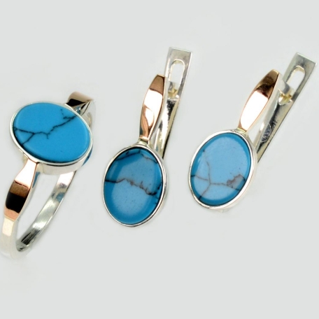 Серебряный набор с бирюзой