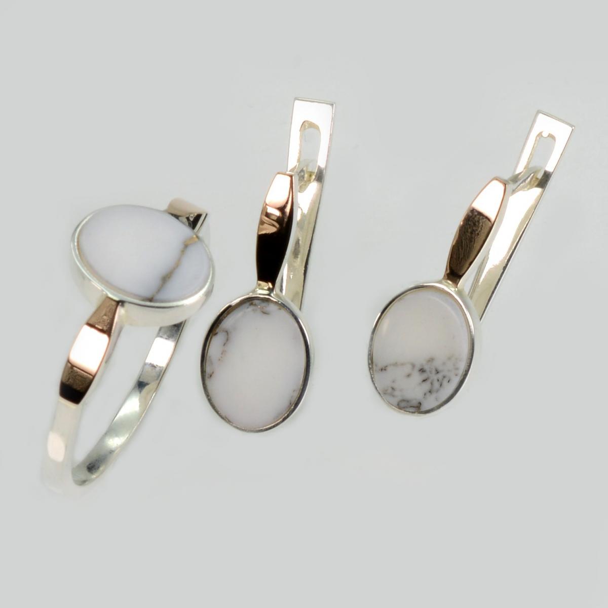 Серебряный набор с агатом