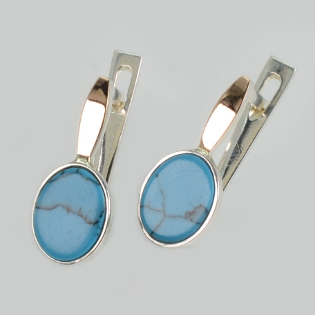 Срібні сережки з бірюзою