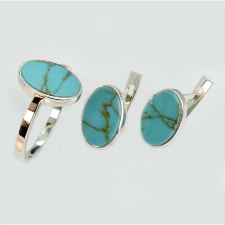 Серебряный набор с бирюзой