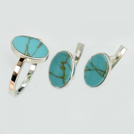 Серебряный набор с бирюзой