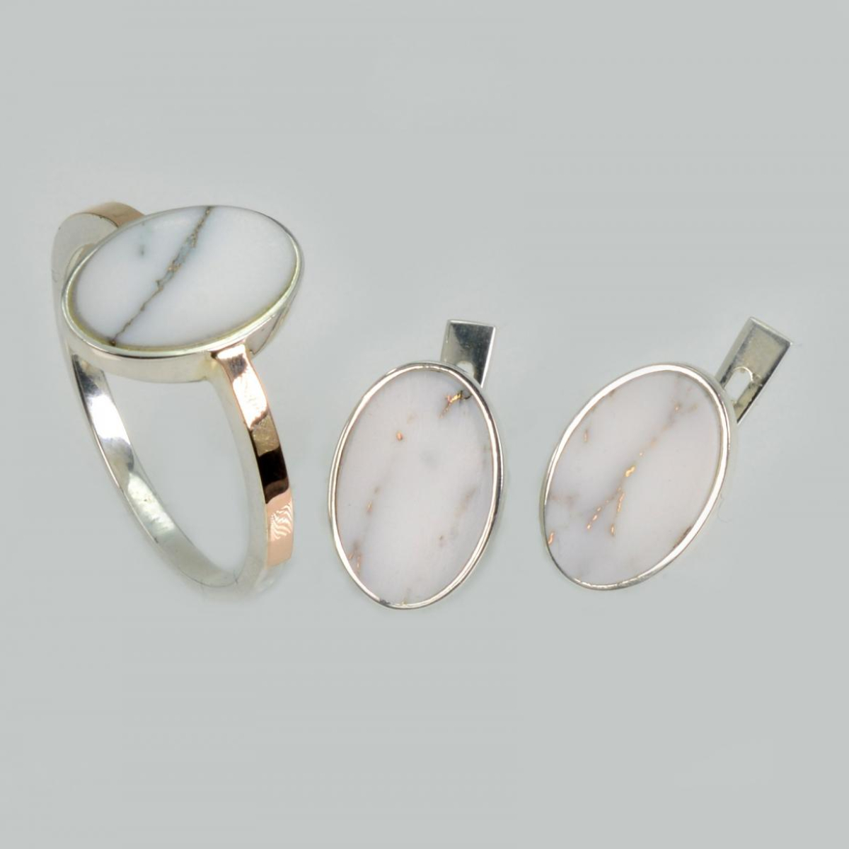 Серебряный набор с агатом