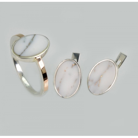 Серебряный набор с агатом