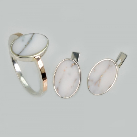 Серебряный набор с агатом