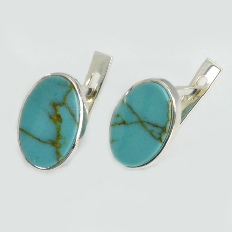 Срібні сережки з бірюзою