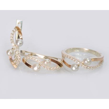 Серебряный набор с жемчугом