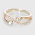 Срібна каблучка з перлинами