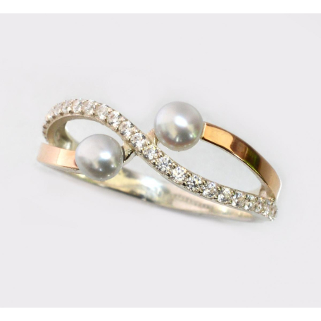 Серебряное кольцо с жемчкугом