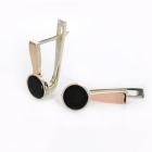 Срібні сережки с ониксом